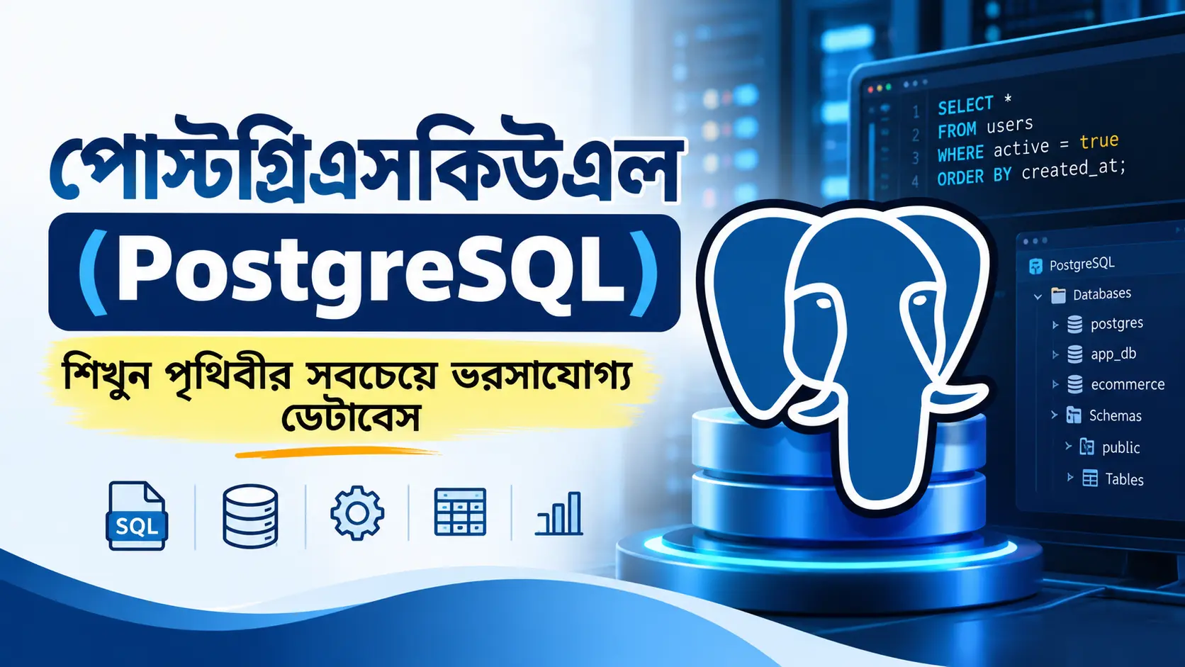 পোস্টগ্রিএসকিউএল (PostgreSQL): শিখুন পৃথিবীর সবচেয়ে ভরসাযোগ্য ডেটাবেস